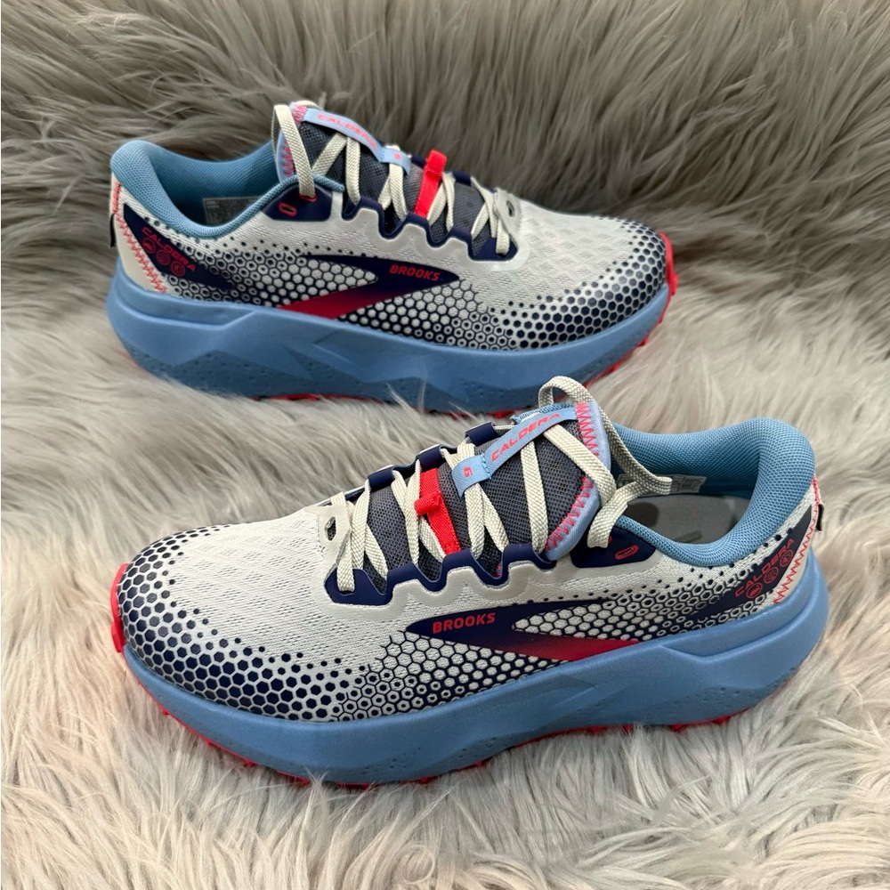 Brooks Women's White Blue Pink Athletic Running Shoes